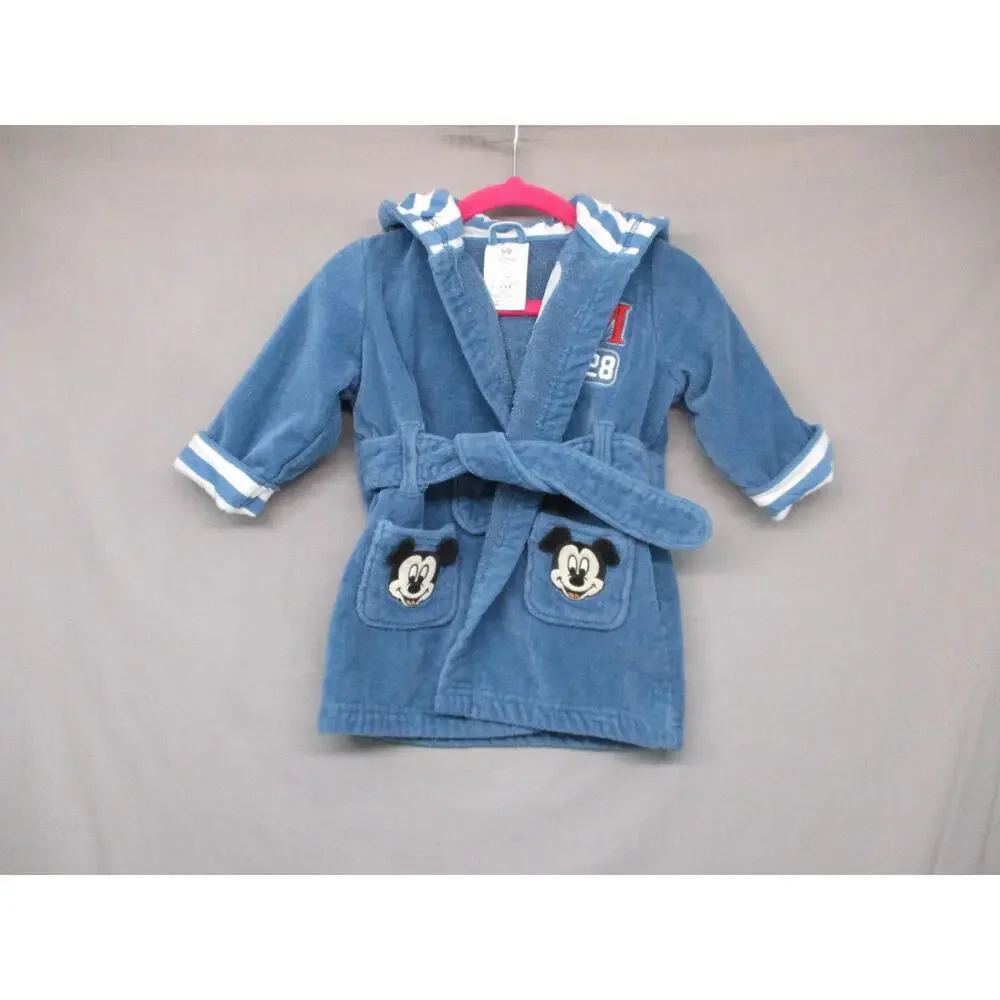 Disney Blue Soft Comfy Hooded Robe Kids Size‎ 6-9M